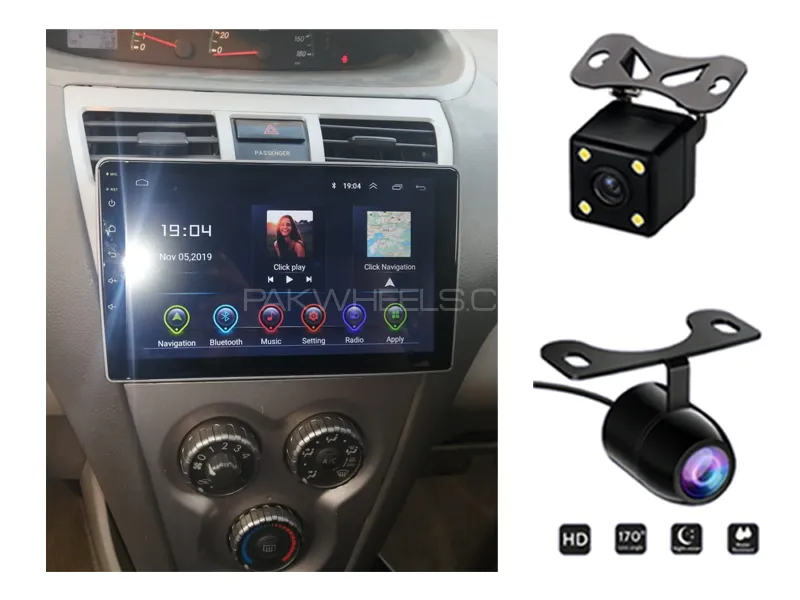 Toyota Belta 2005-2012 Android Screen Panel With Free 2 Cameras IPS Display 9 inch 2-32 GB Image-1