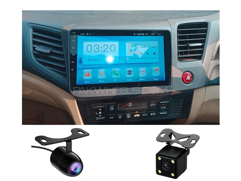 Honda Civic 2013-2015 Android Screen Panel With Free 2 Cameras IPS Display 9 inch 2-32 GB Image-1