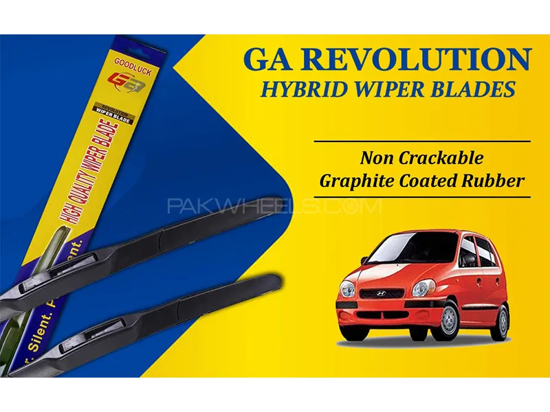 Hyundai Santro 1997-2014 GA Revolution Hybrid Wiper Blades | Non Cracking Graphite Coated Rubber Image-1