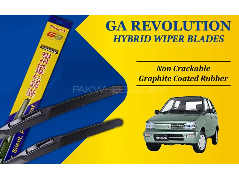 Suzuki Mehran 1988-2019 GA Revolution Hybrid Wiper Blades | Non Cracking Graphite Coated Rubber