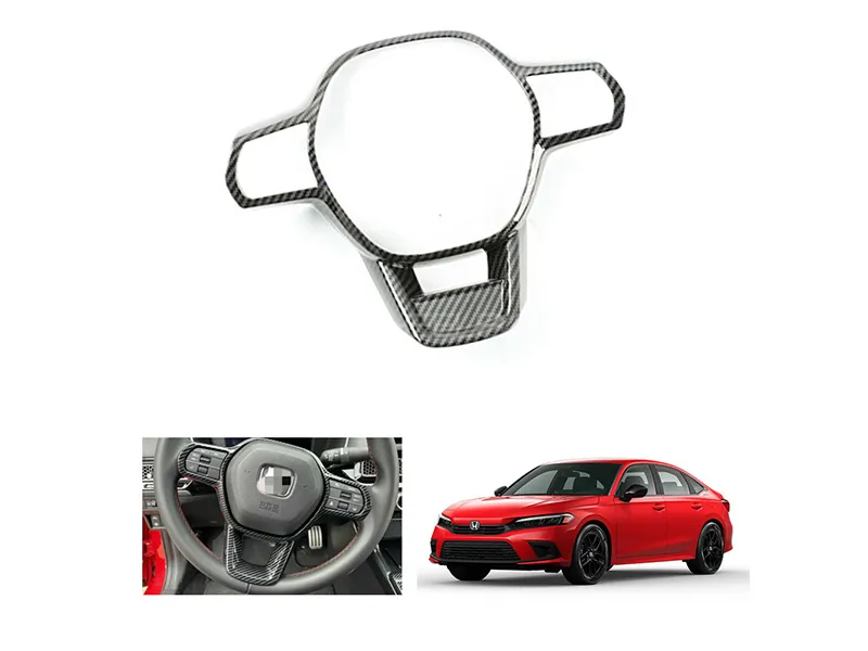 Honda Civic 2022-2023 Carbon Fiber Steering Trim Image-1