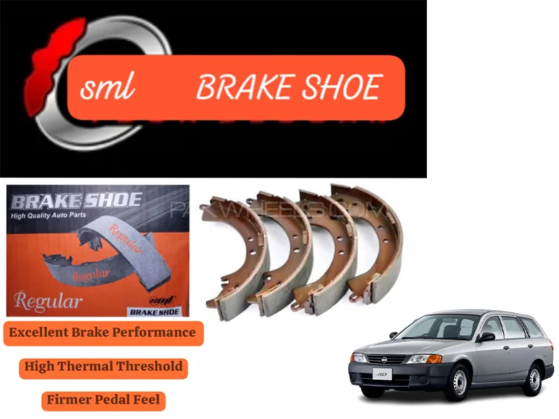 Nissan AD Van 1999-2005 Rear Brake Shoe - SML Brake Parts - Advanced Braking  Image-1