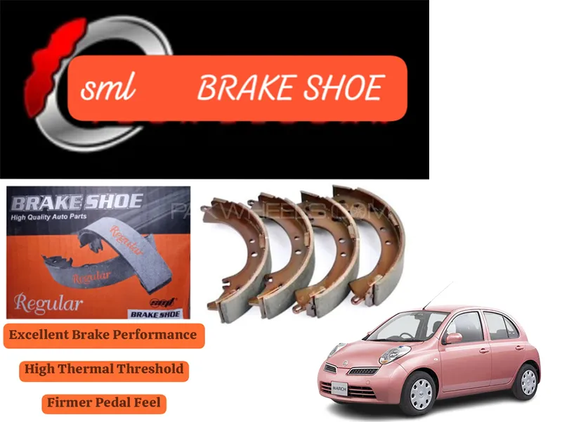 Nissan March 2002-2010 Rear Brake Shoe - SML Brake Parts - Advanced Braking  Image-1