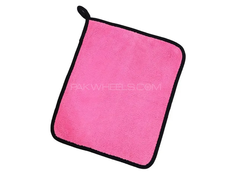 Microfiber Towel 40cm x 40cm Pink And Grey Twin Color Laminated 800GSM - Pack Of 1 Image-1
