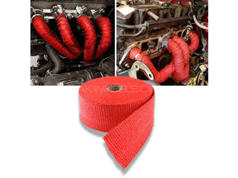 2in X 9M Exhaust Pipe Heat Wrap for Heat protection Red Image-1