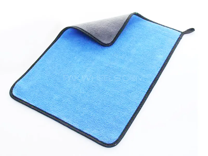 Microfiber Towel 40cm x 40cm Blue And Grey Twin Color Laminated 800GSM - Pack Of 3 Image-1