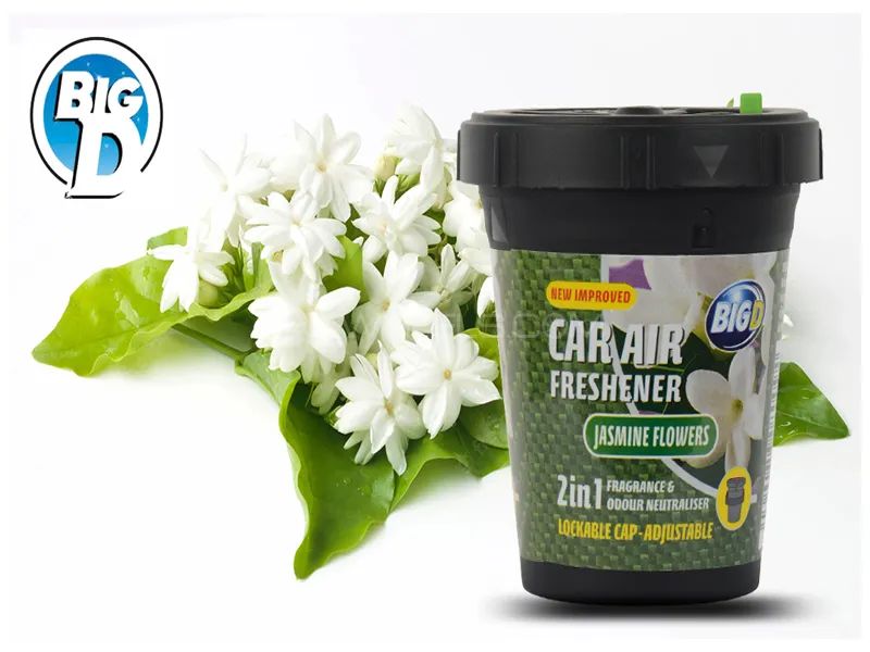 Big D Car Air Freshener 2 in 1 Fragrance & Odour Neutraliser Jasmine Flowers