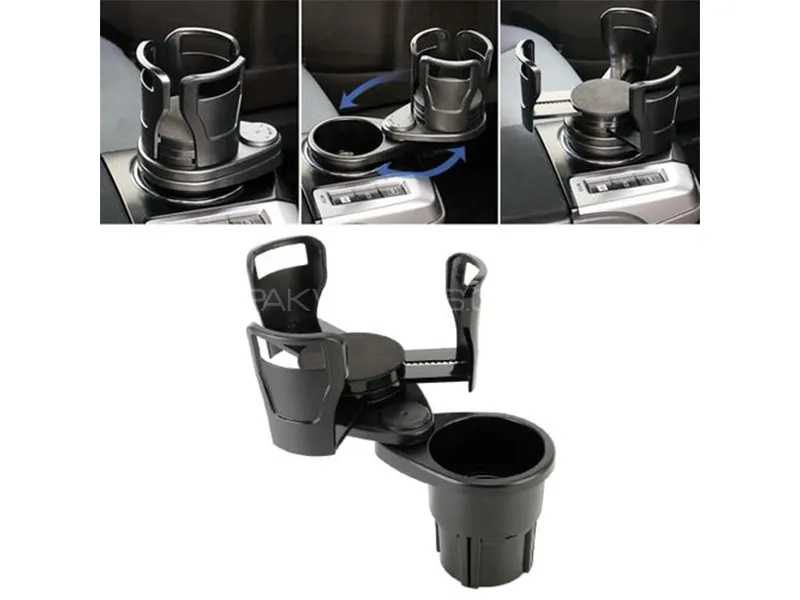 Universal Multi-Purpose Car Auto Cup Holder | Drink Holder | Black  Image-1