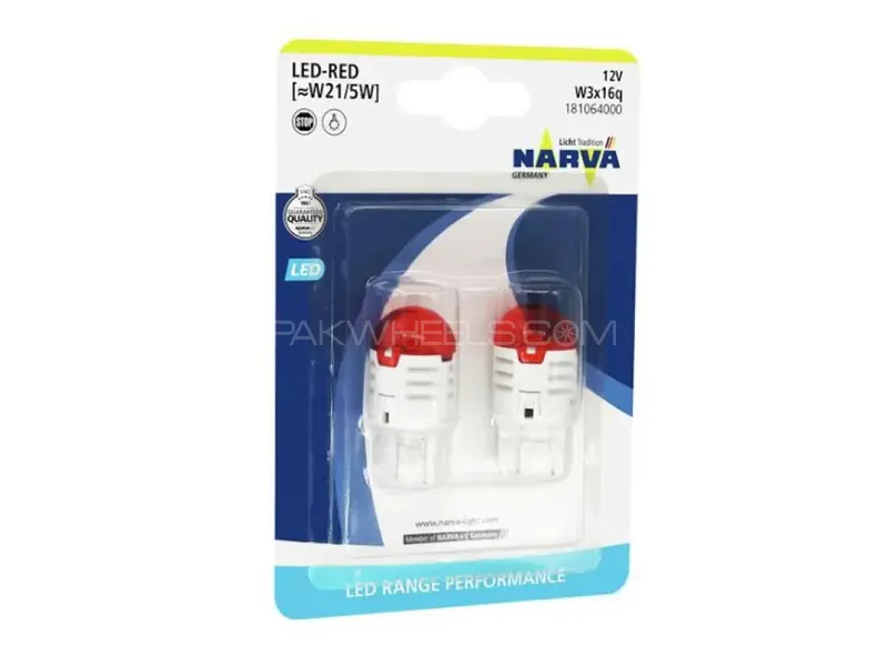 W21 5W Narva Range Performance LED BreakLight RED Double Point Image-1