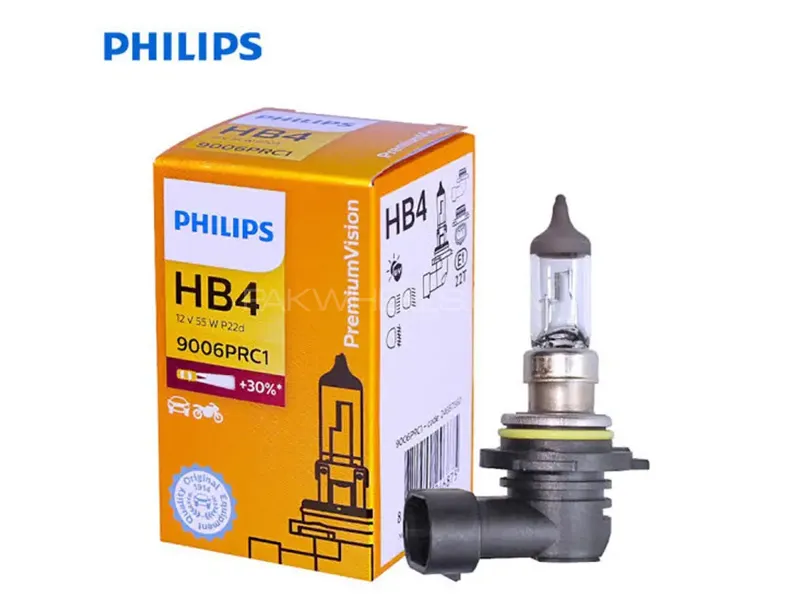 HB4 9006 Philips Vision +30% Headlight Bulbs For Low Beam and Fog Lights Soft Yellow Light 12v 55w Image-1