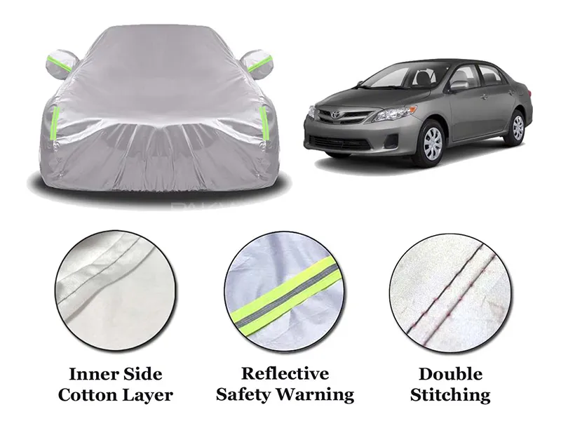 Toyota Corolla 2009-2014 Parachute Cotton Top Cover | Anti-Scratch | Anti-Crack | Double Stitched Image-1