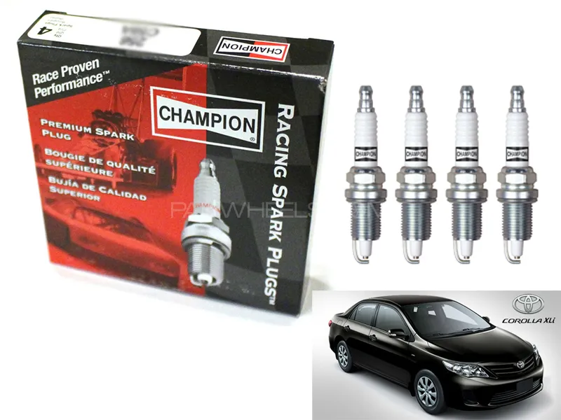 Champion Copper Plus Spark Plugs Pack of 4 for Toyota Corolla XLI 2002-2014 Code Number OE182 Image-1