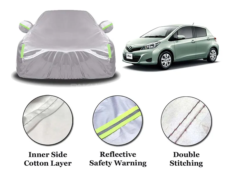 Toyota Vitz 2011-2018 Parachute Cotton Top Cover | Anti-Scratch | Anti-Crack | Double Stitched Image-1