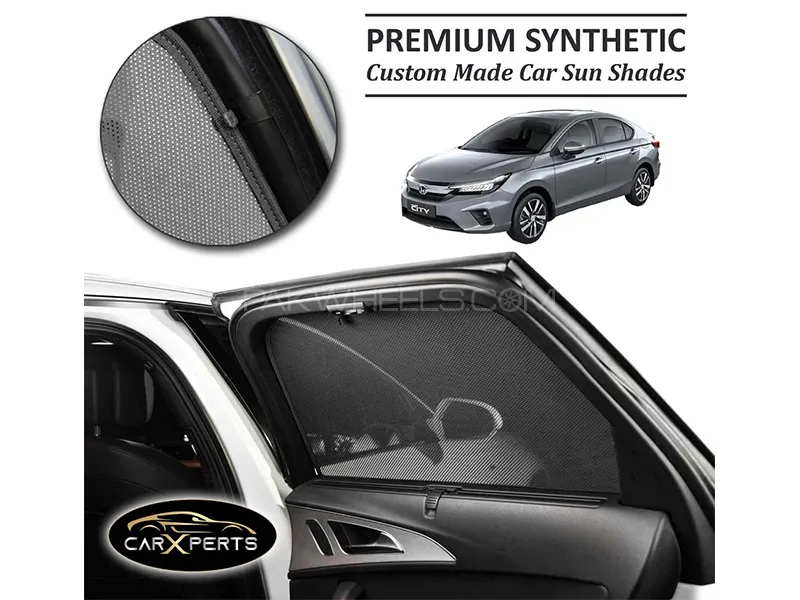 Honda City 2021-2023 Premium Car Sun Shades | Synthetic PolyNet Heat Proof Fabric | Foldable Image-1