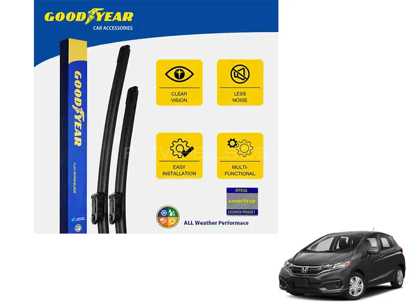 Goodyear Car Flat Wiper Blades For Honda Fit 2007 - 2023 Silicone Blades Steak Free Anti Scratch