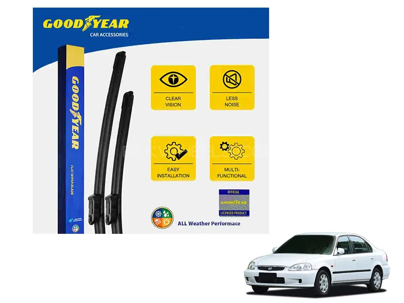 Goodyear Car Flat Wiper Blades For Honda Civic 1999 - 2001 Silicone Blades Steak Free Anti Scratch