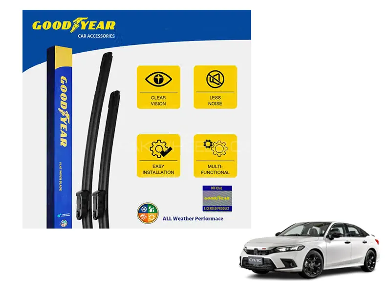 Goodyear Car Flat Wiper Blades For Honda Civic 2022 - 2023 Silicone Blades Steak Free Anti Scratch Image-1