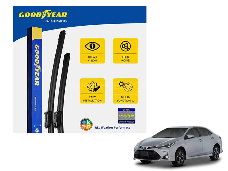 Goodyear Car Flat Wiper Blades For Toyota Corolla 2014-2023 Silicone Blades Steak Free Anti Scratch Image-1