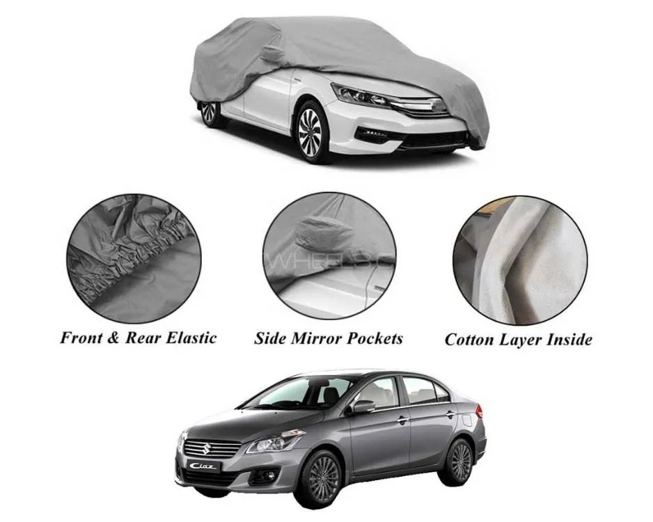 Suzuki Ciaz 2017-2020 Non Wooven Inner Cotton Layer Car Top Cover | Anti-Scratch | Waterproof  Image-1