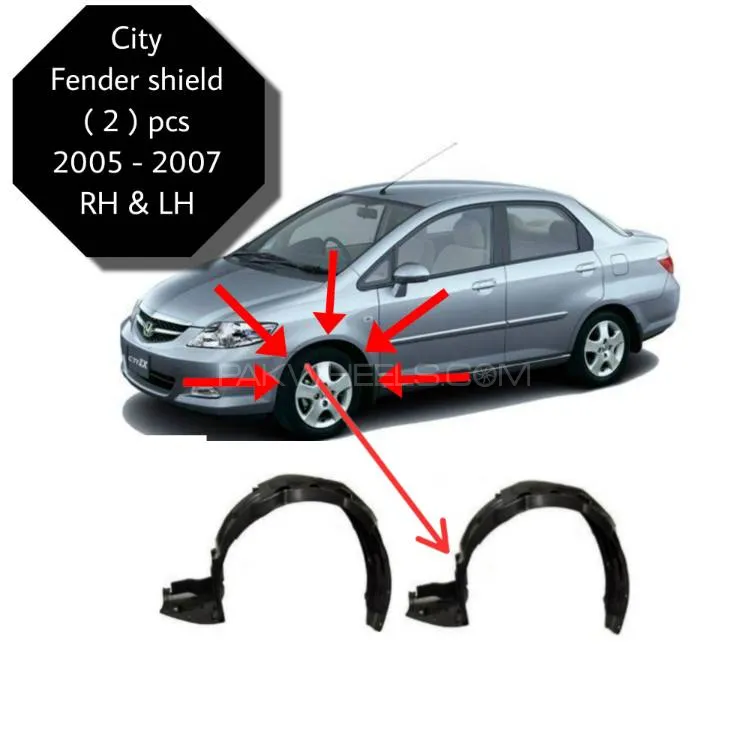 Honda City Fender shield ( 2 ) pieces 2005 - 2007 Right and Left both side ( save your car From Rust Image-1