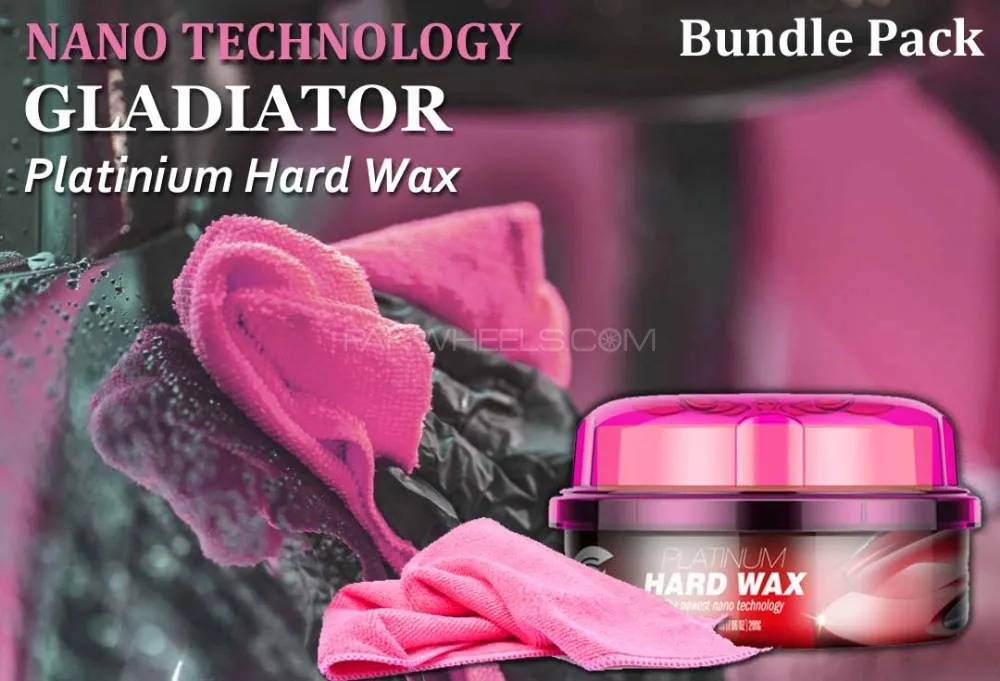Gladiator Platinum Hard Wax-200gm With Microfiber Cloth - Bundle Pack Image-1