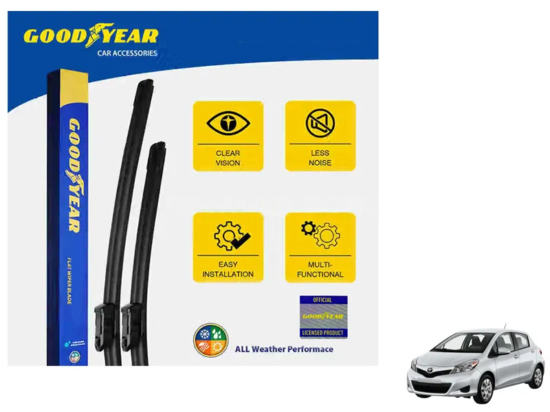 Goodyear Car Flat Wiper Blades For Toyota Vitz 2010-2015 Silicone Blades Steak Free Anti Scratch Image-1