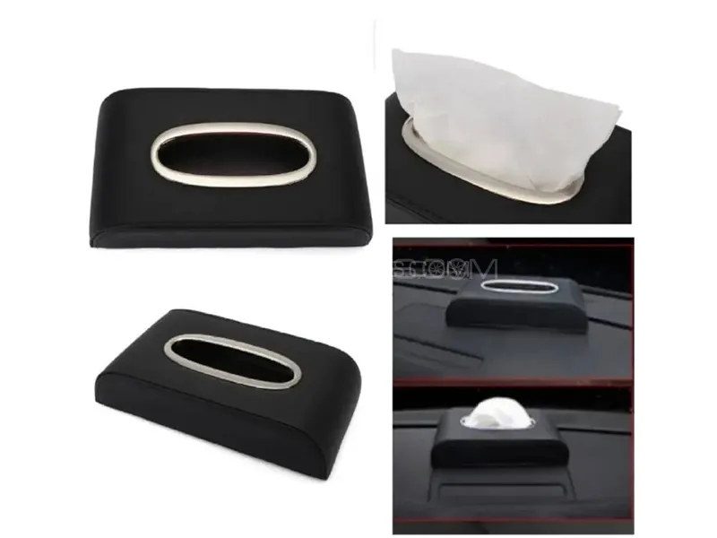 Universal Fancy Car Tissue Box - Black Image-1