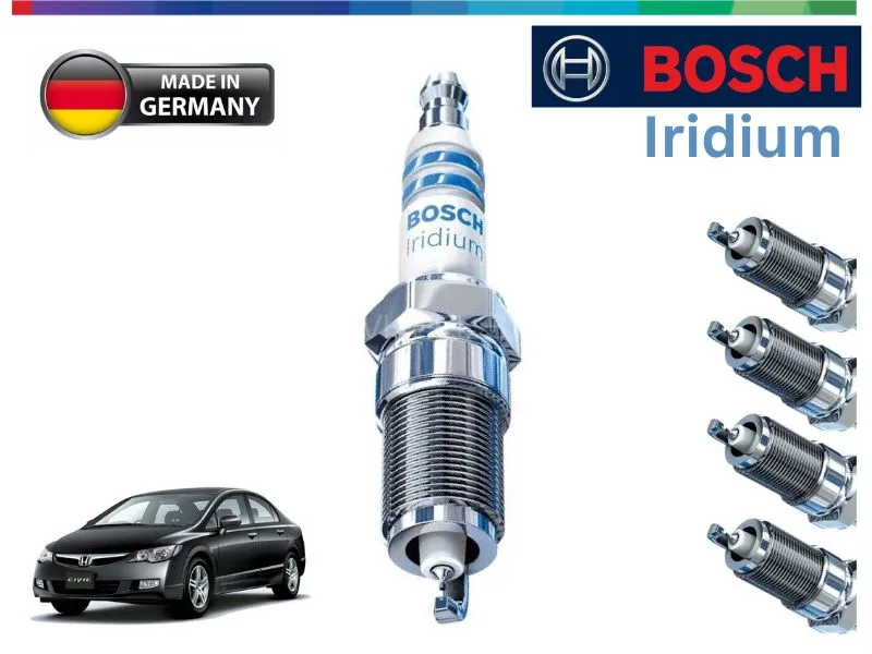 Honda Civic Reborn 2006-2012 Iridium Spark Plugs 4 Pcs- BOSCH - Made in Germany Image-1