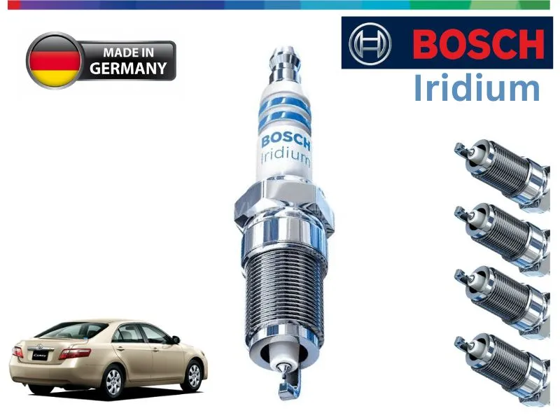 Toyota Camry 2001-2012 Iridium Spark Plugs 4 Pcs- BOSCH - Made in Germany Image-1
