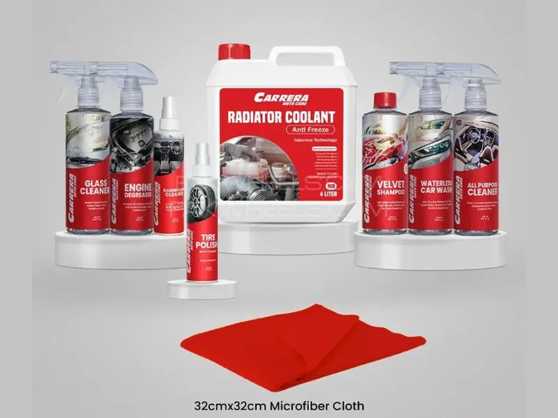 Carrera Complete Kit and Anti Freeze RED Coolant with Microfiber Towel Image-1