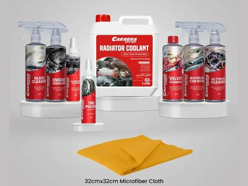 Carrera Complete Kit Over Heat Preventive Red Coolant with Microfiber Image-1