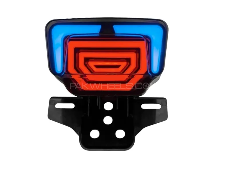 Motorcycle Lava Running LED Back Light Blue Red Indicator Smoke Light With Bracket Image-1
