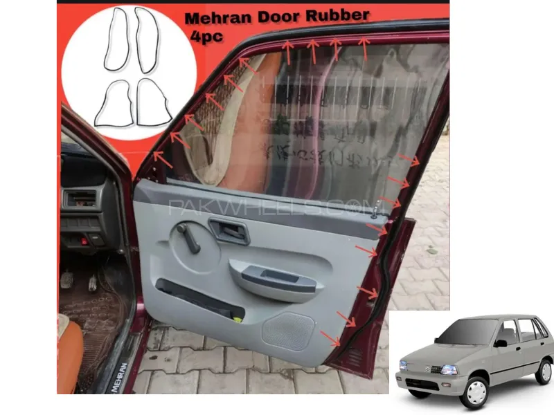 Suzuki Mehran Door Rubber / Door Sealing / Gate Rubber |  4  Pcs Set | For All Door Image-1