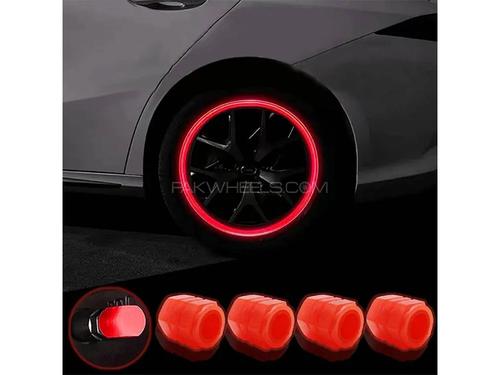 Universal Fluorescent Tire Valve Cap | Red | 4 Pcs Universal Fluorescent Tire Valve Cap | Red | 4 Pcs