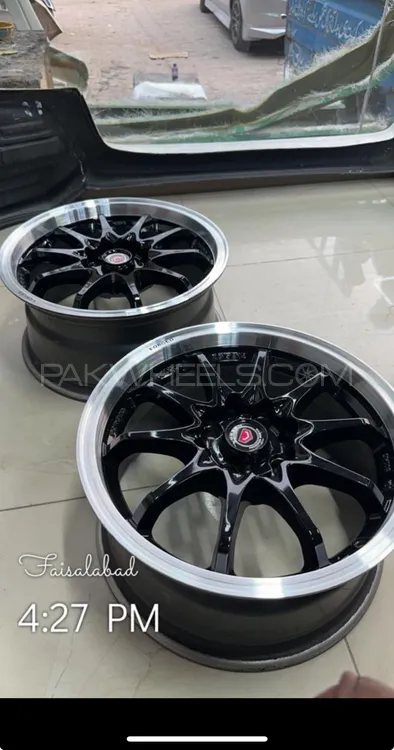 JR15 original japanese rims 15 inch 7jj 1 month use tyres brand new condition Image-1