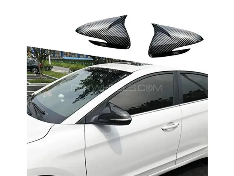 Hyundai Elantra Side Mirror Cover Carbon Fiber Batman Style Image-1