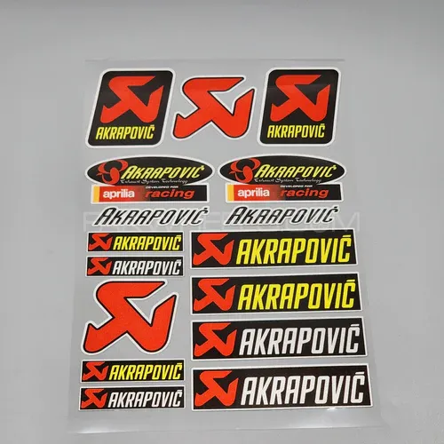 Premium Quality Custom Sticker Big Sheet For Car & Bike Embossed Style AKRAPOVIC Image-1
