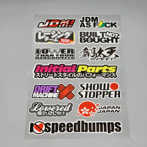 Premium Quality Custom Sticker Big Sheet For Car & Bike Embossed Style JDM Image-1