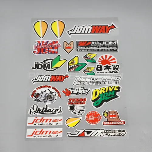 Premium Quality Custom Sticker Big Sheet For Car & Bike Embossed Style JDMWAY Image-1