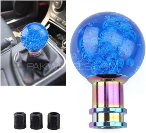 Universal Acrylic Round Ball Style Gear Shift Knob Manual Transmission Shifter Lever Stick(Blue) Image-1