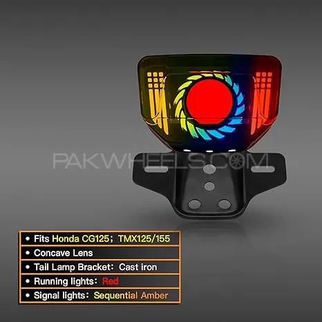 Honda LED Smoke Back Light Tail Light with Indicators Turn Signal Fancy Sporty For Honda CD70 & CG12 Honda LED Smoke Back Light Tail Light with Indicators Turn Signal Fancy Sporty For Honda CD70 & CG12 Image-2