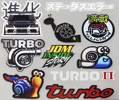 Premium Quality Custom Sticker Sheet For Car & Bike Embossed Style TURBO 2 Image-1