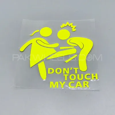 Premium Quality Custom Sticker Sheet For Car & Bike Embossed Style DON'T TOUCH MY CAR Image-1