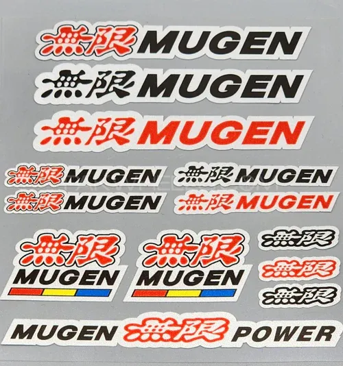 Premium Quality Custom Sticker Sheet For Car & Bike Embossed Style MUGEN RR Image-1