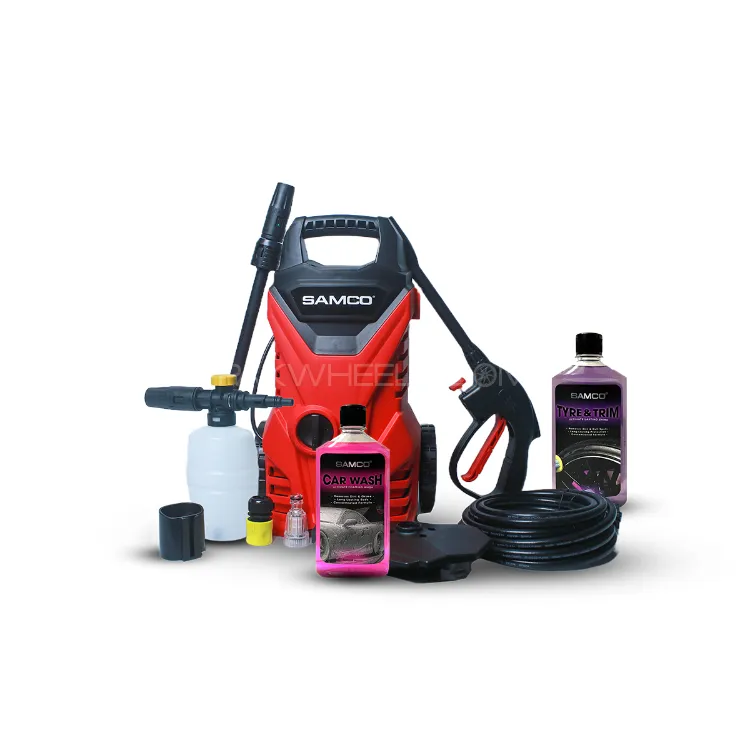 Samco High Pressure Washer And Cleaner 1400 Watts With Foaming Shampoo And Tyre & Trim Gel - 110bar  Image-1