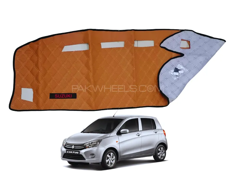 Suzuki Cultus New Model 7D Vinyle Dashboard Mat  Luxury Style | Cross Stiched | Mustered Color Image-1