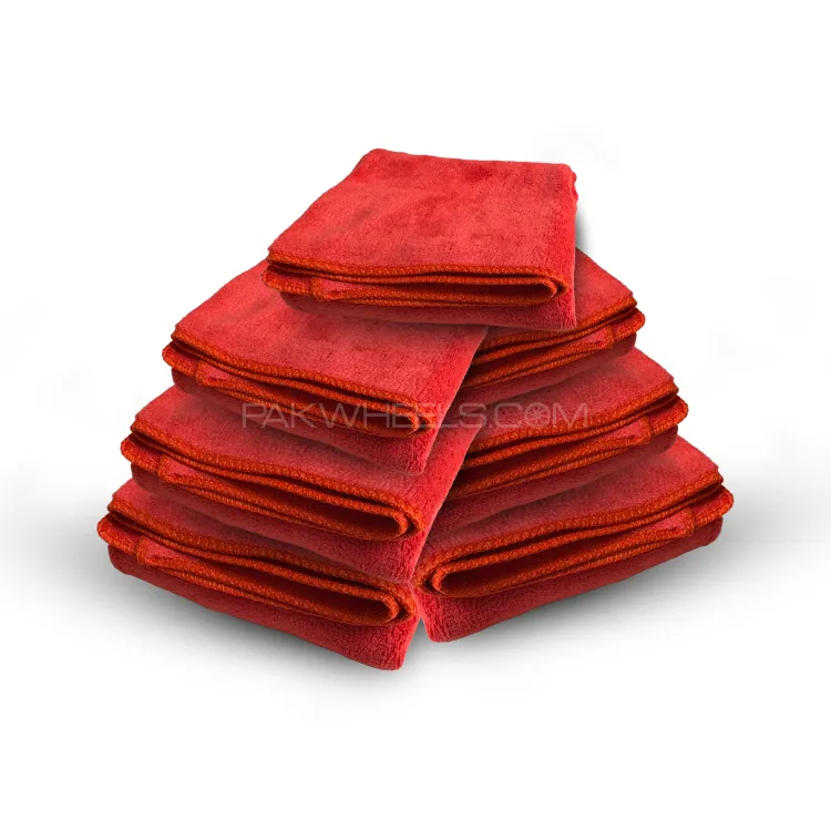 Samco Microfiber Towel Red – 40x40cm 400GSM - Pack of 7 Image-1