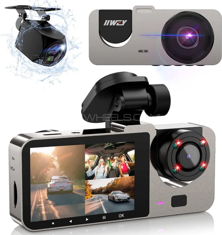 IIWEY T2 PRO 3 Channel Dash Cam Front and Rear Inside, Image-1
