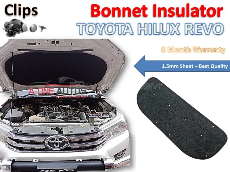 Bonnet Insulator Toyota Hilux Revo for Heat Resistance & Sound Proofing with Clips
