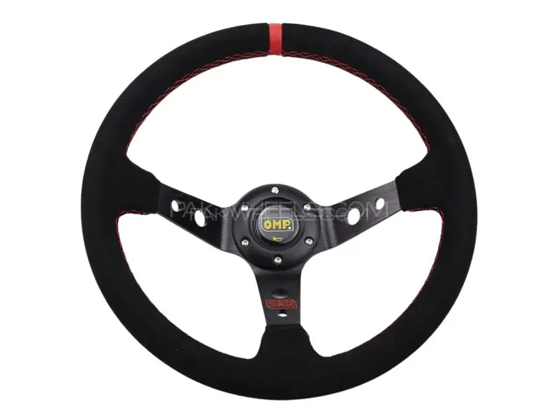 OMP CORSICA Style 350mm Deep Dish Steering Wheel SUEDE Drift Rally Racing Image-1